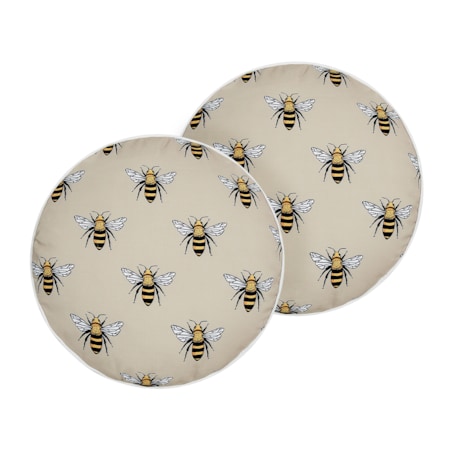 2 poduszki ogrodowe w pszczoły 40 cm beżowe CANNETO
