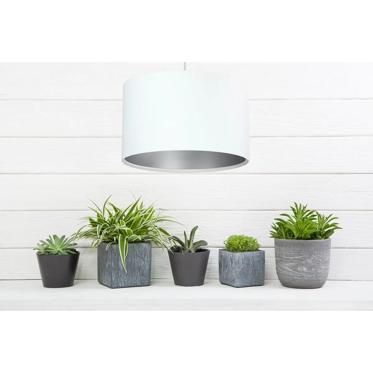 Lampa wisząca HOME 30 biała/srebrna