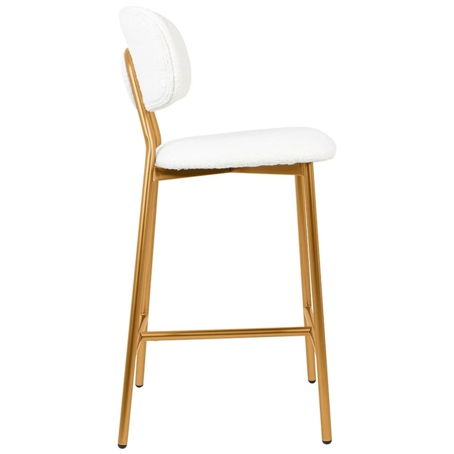 Komfortowe krzesło FABIOLA BOUCLEK H1201100125 białe złote, King Home