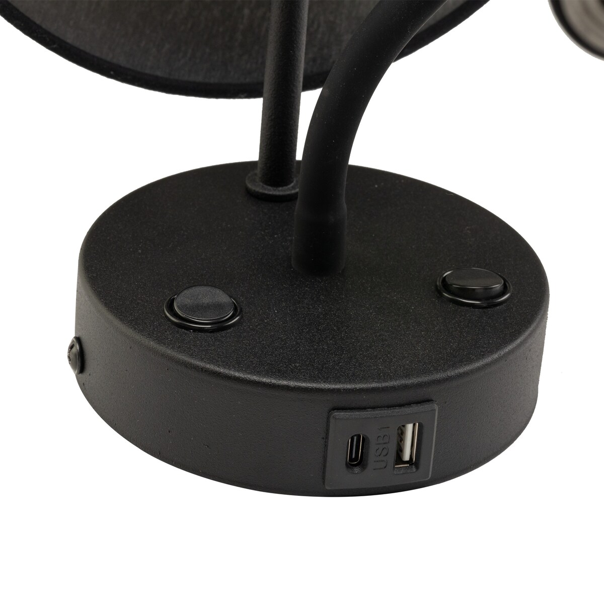 Kinkiet do czytania z USB TK Lighting MAJA BLACK 10203 czarny, ruchome światło, E27 + G9