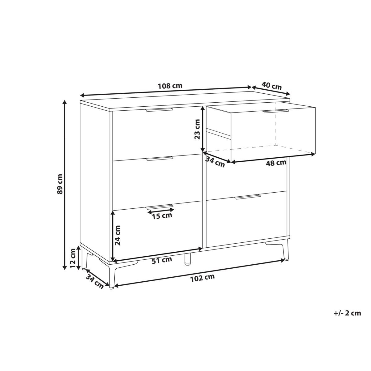 Komoda 6 szuflad WALCOTT Czarny
