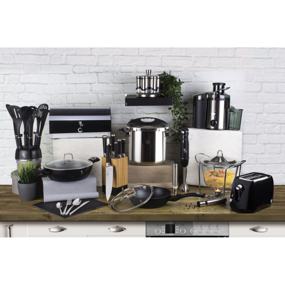 Patelnia marmurowa 24 cm czarna Black Silver Berlinger Haus BH-1844