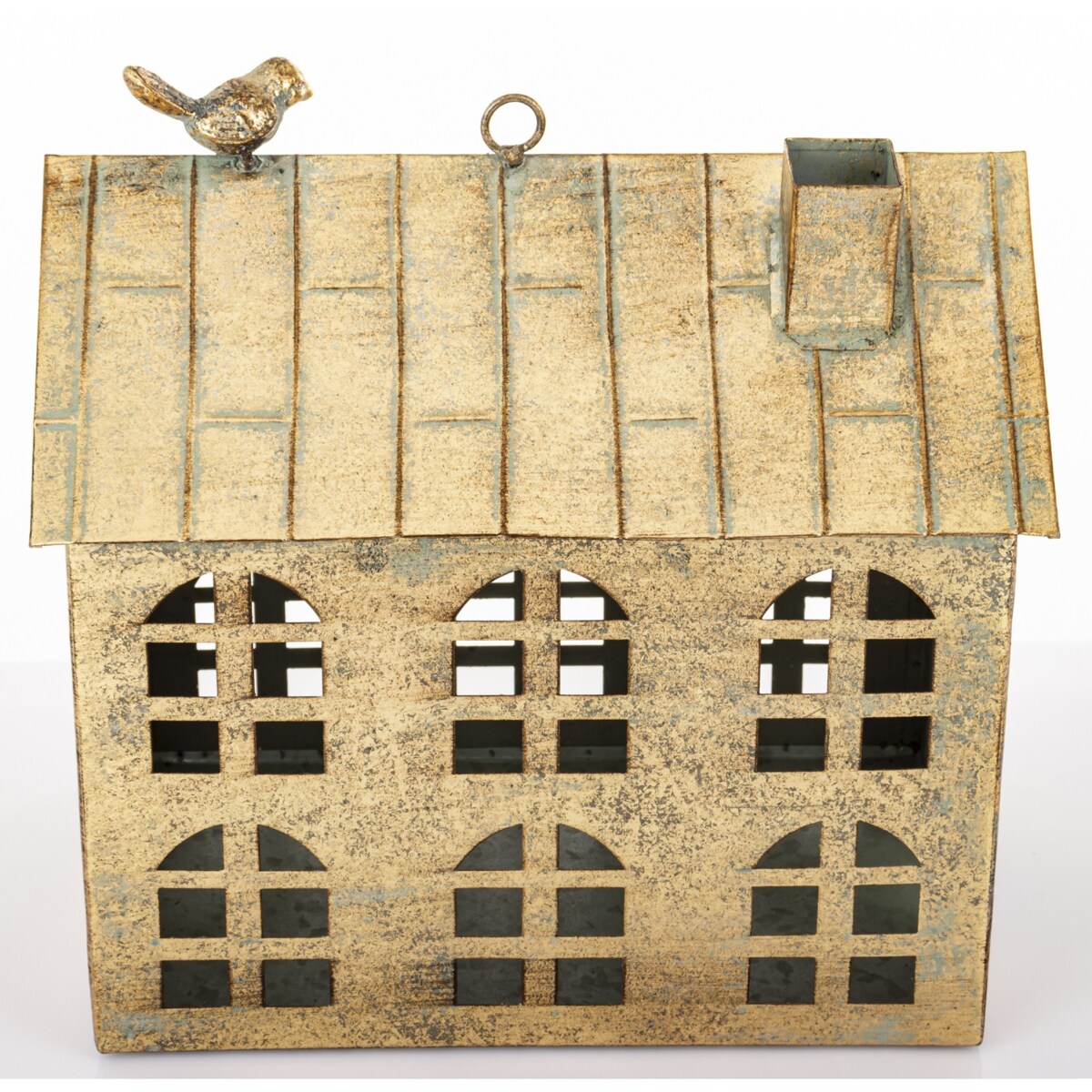 Dekoracja - metalowy domek 29,5x29x20,5 cm MUOYA