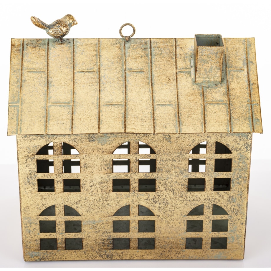Dekoracja - metalowy domek 29,5x29x20,5 cm MUOYA