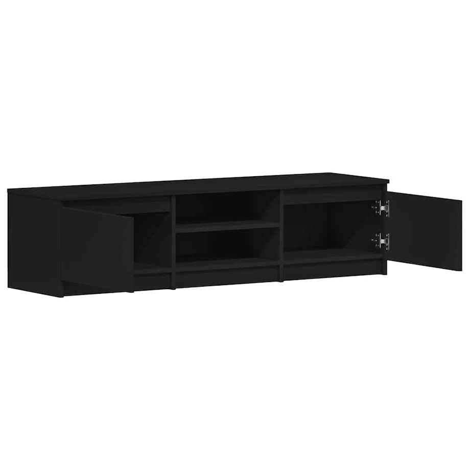vidaXL Szafka pod TV, czarna, 140x40x35,5 cm, materiał drewnopochodny