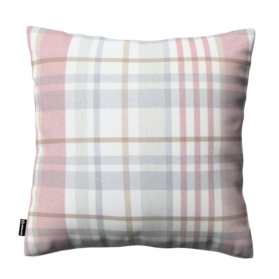 Poszewka Kinga na poduszkę 43x43 kratka czerwono-szary melanż