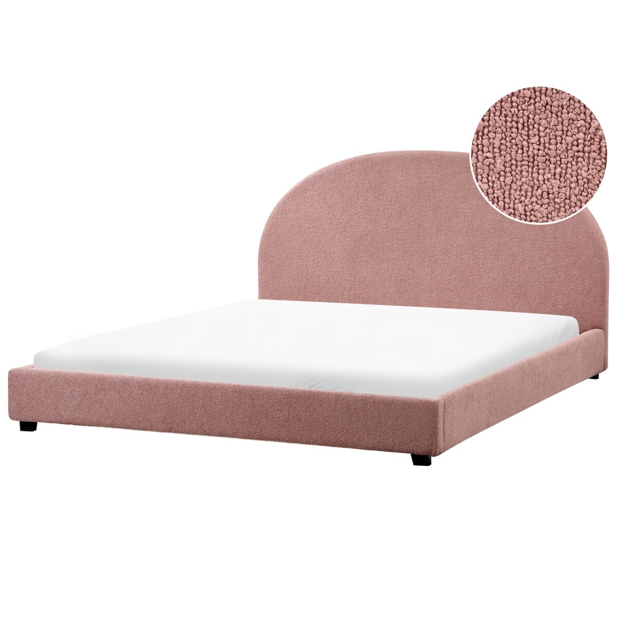 Łóżko wodne Boucle VAUCLUSE 180 x 200 cm Pastelowy róż