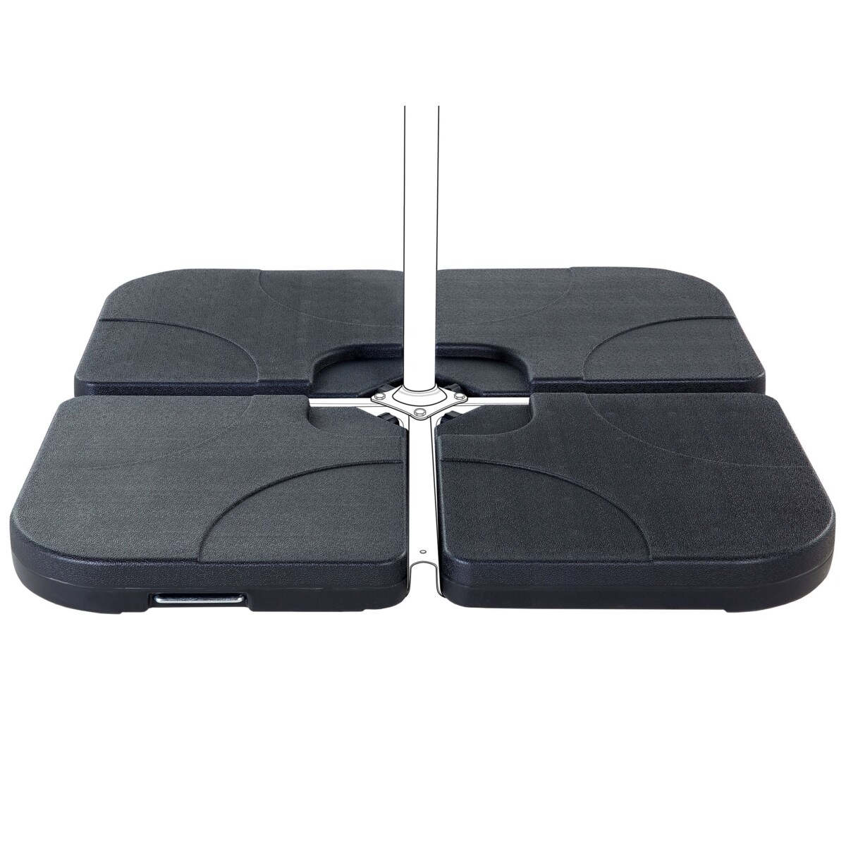 Podstawa do parasola CARIA Czarny Kwadratowy 9 kg