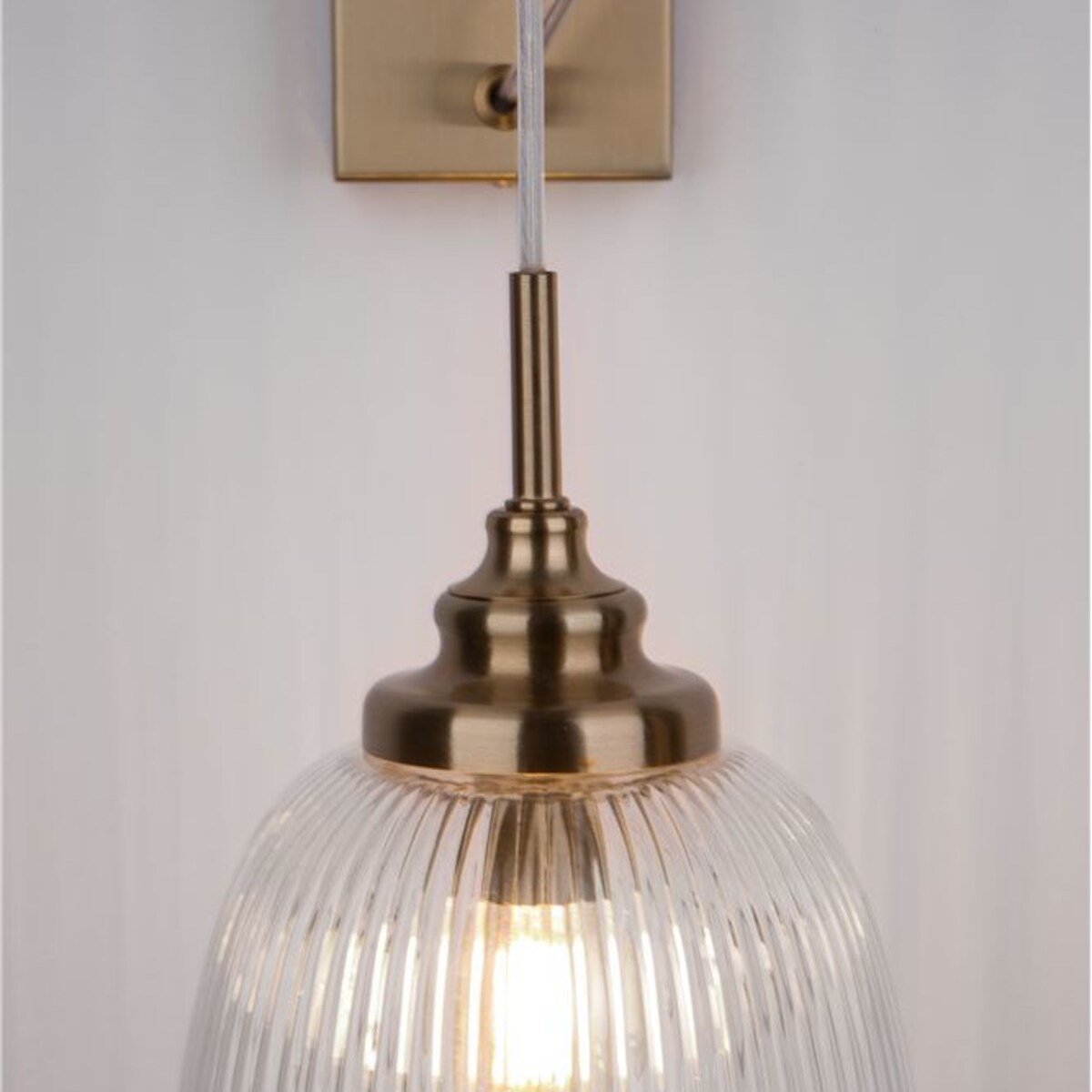 Ścienna LAMPA loftowa AHIGAL LE41849 Luces Exclusivas szklana OPRAWA kinkiet antyczny złoty