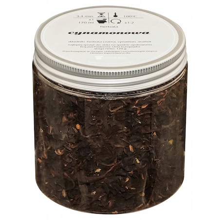 Herbata czarna sypana CYNAMONOWA o smaku rozgrzewającego cynamonu PREMIUM - herbata liściasta sypana mieszanka napar susz - gotowa na prezent upominek