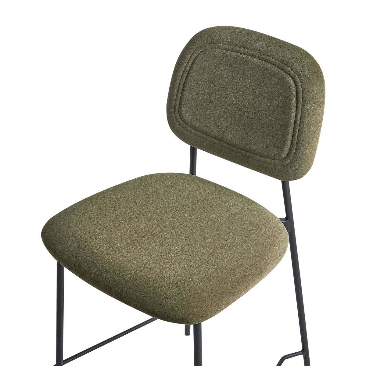 Krzesło barowe Zestaw 2 Welur Oliwkowy DUETTE