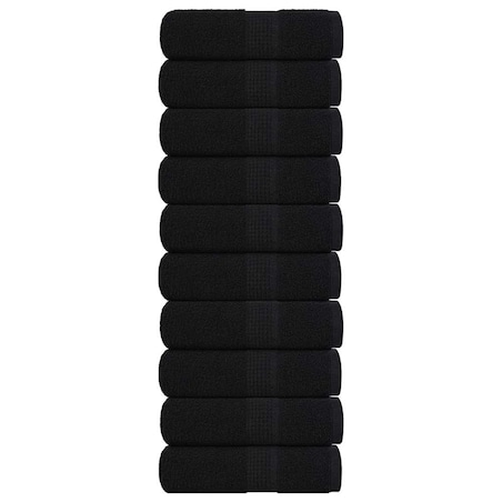 vidaXL Ręczniki dla gości, 10 szt., czarne, 30x50 cm, bawełna 100%