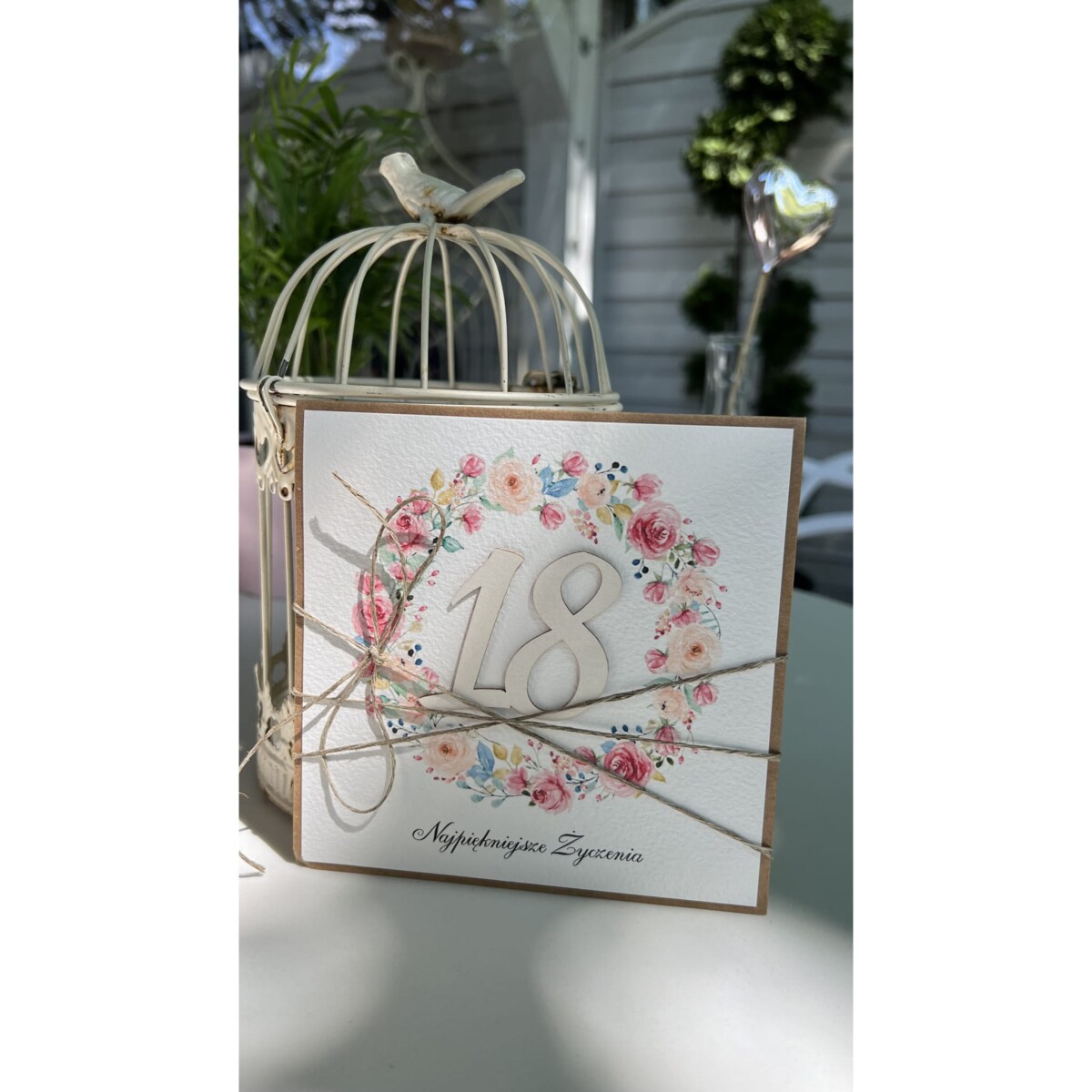 Wyjątkowa ręcznie robiona kartka na 18-ste urodziny, osiemnastka, pomysł na prezent życzenia na osiemnastkę dla chłopaka od matki chrzestnej