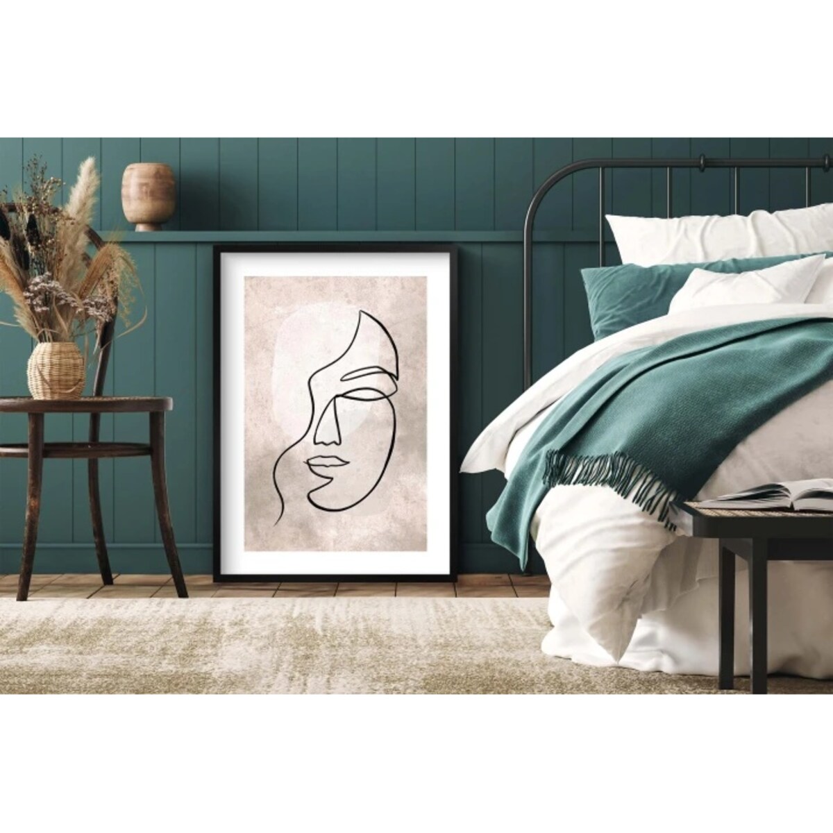 Nowoczesny Plakat Obraz ścienny na ścianę Beżowy Boho Kobieta do salonu