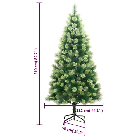 vidaXL Sztuczna choinka zawiasowa ze stojakiem, 210 cm