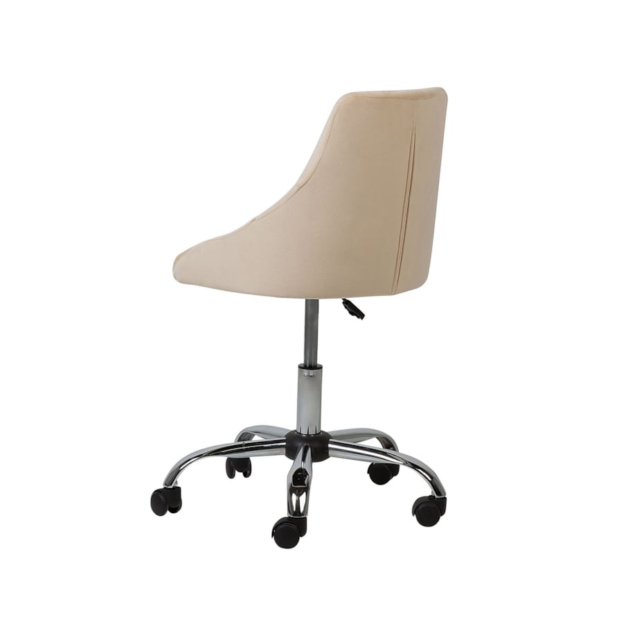 Krzesło biurowe regulowane welurowe beżowe PARRISH