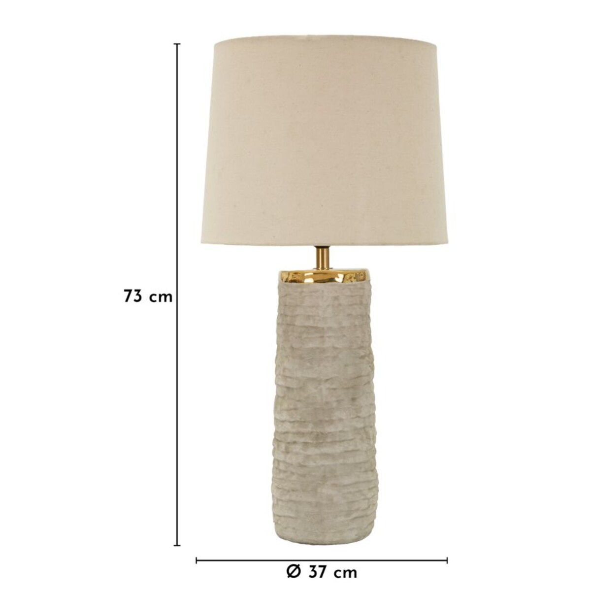 Lampa stołowa Lima, kolor szary i złoty, ceramika i żelazo, 37 x 37 x 73 cm, 1 x E27, max. 40 W, styl nowoczesny, do salonu i sypialni, Mauro Ferretti