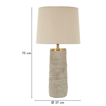 Lampa stołowa Lima, kolor szary i złoty, ceramika i żelazo, 37 x 37 x 73 cm, 1 x E27, max. 40 W, styl nowoczesny, do salonu i sypialni, Mauro Ferretti
