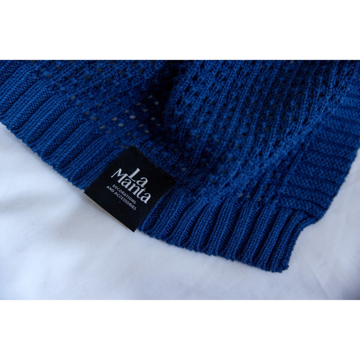 Pled boho granatowy, 130 x 160 cm, La Manta