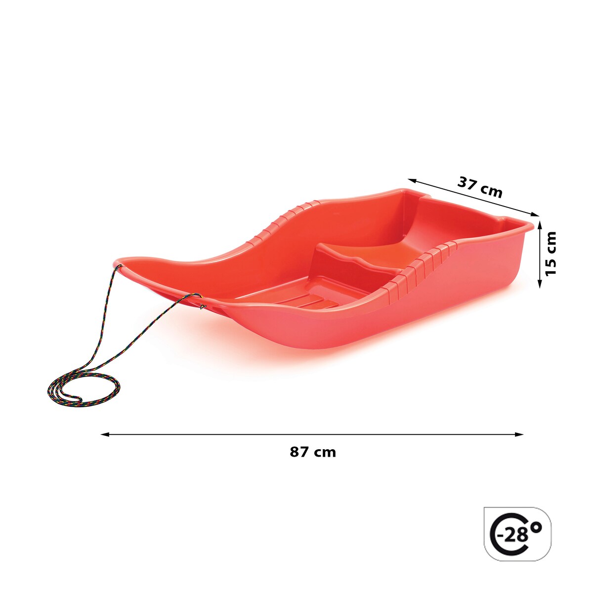 Sanki Na Śnieg Dla Dzieci Ślizg Ślizgacz Zjazdowy Z Linką Czerwone