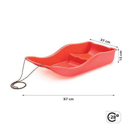 Sanki Na Śnieg Dla Dzieci Ślizg Ślizgacz Zjazdowy Z Linką Czerwone