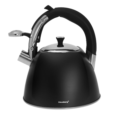 Czajnik stalowy z gwizdkiem 3.0L indukcja KLAUSBERG czarny matowy
