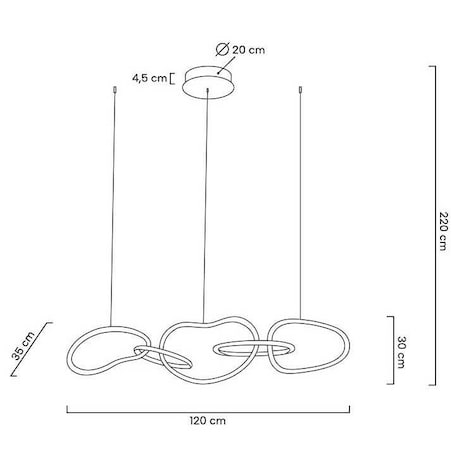 MOOSEE lampa wisząca JAZZ 5 złota
