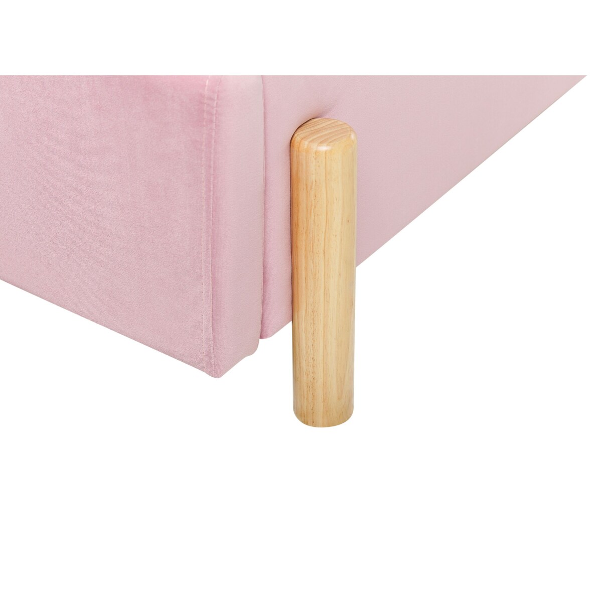 Łóżko welurowe 90 x 200 cm różowe ANET