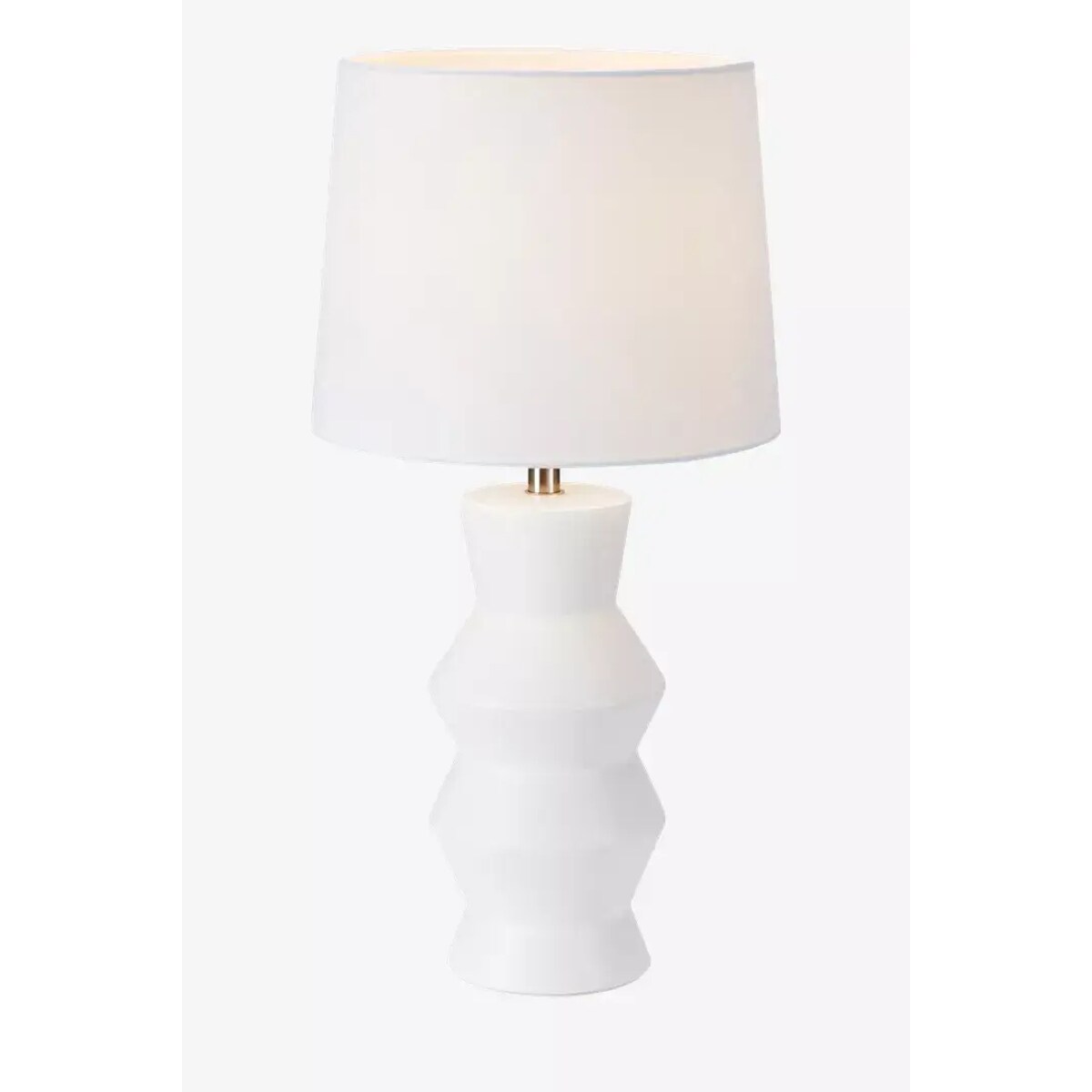 Stojąca lampa biurkowa Shape z ceramiki z abażurem biała