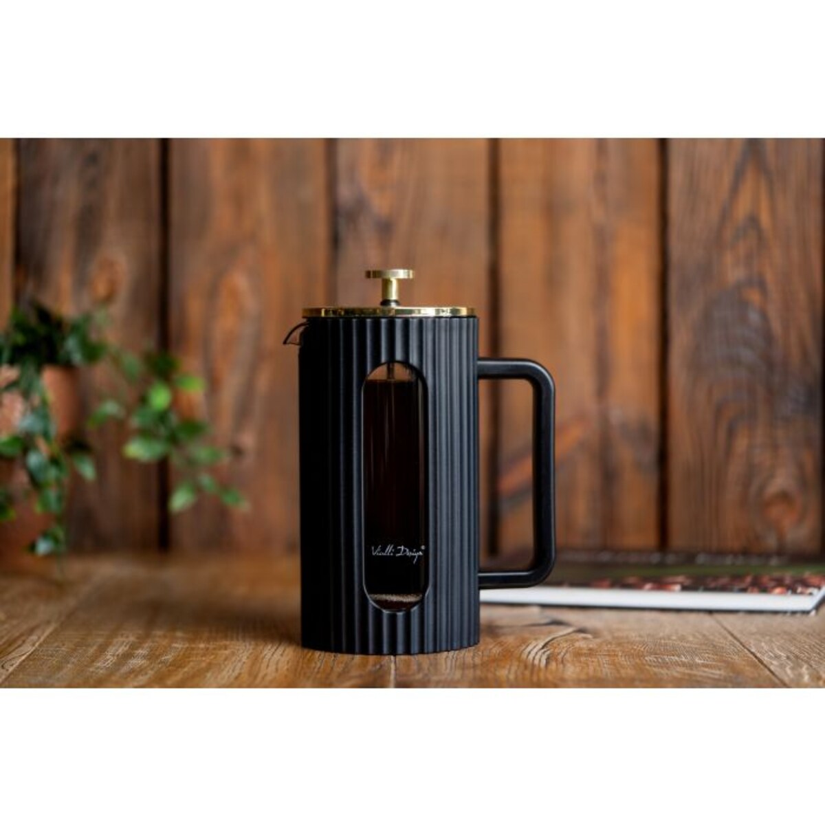 Zaparzacz do kawy i herbaty 1000ml czarno/złoty Livio 1715