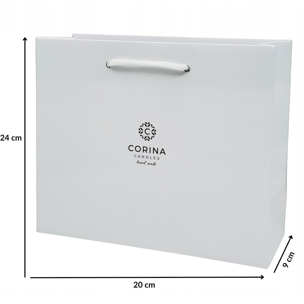 Torba prezentowa Corina Candles w kolorze białym – rozmiar M, premium