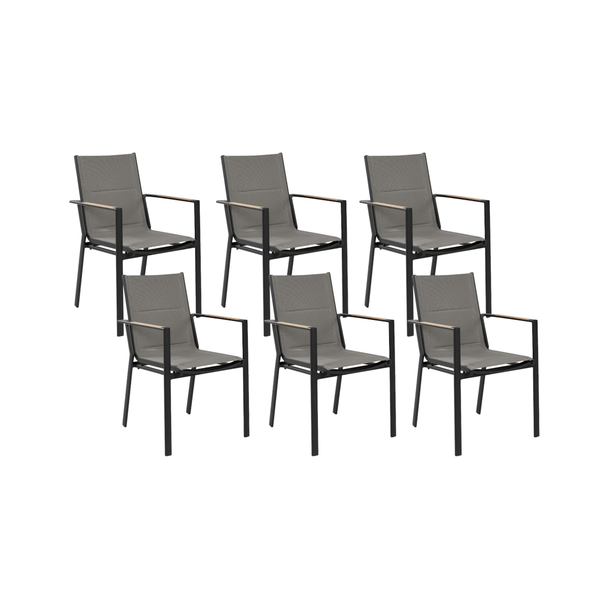 Krzesło ogrodowe Zestaw 6 Metal Czarny BUSSETO