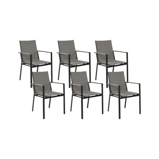 Krzesło ogrodowe Zestaw 6 Metal Czarny BUSSETO
