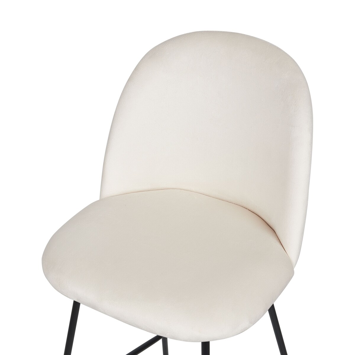 Zestaw 2 krzeseł barowych welurowy biały ARCOLA