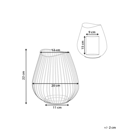 Lampion metalowy 22 cm czarny THURSTON