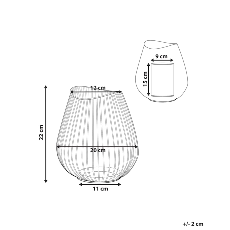 Lampion metalowy 22 cm czarny THURSTON