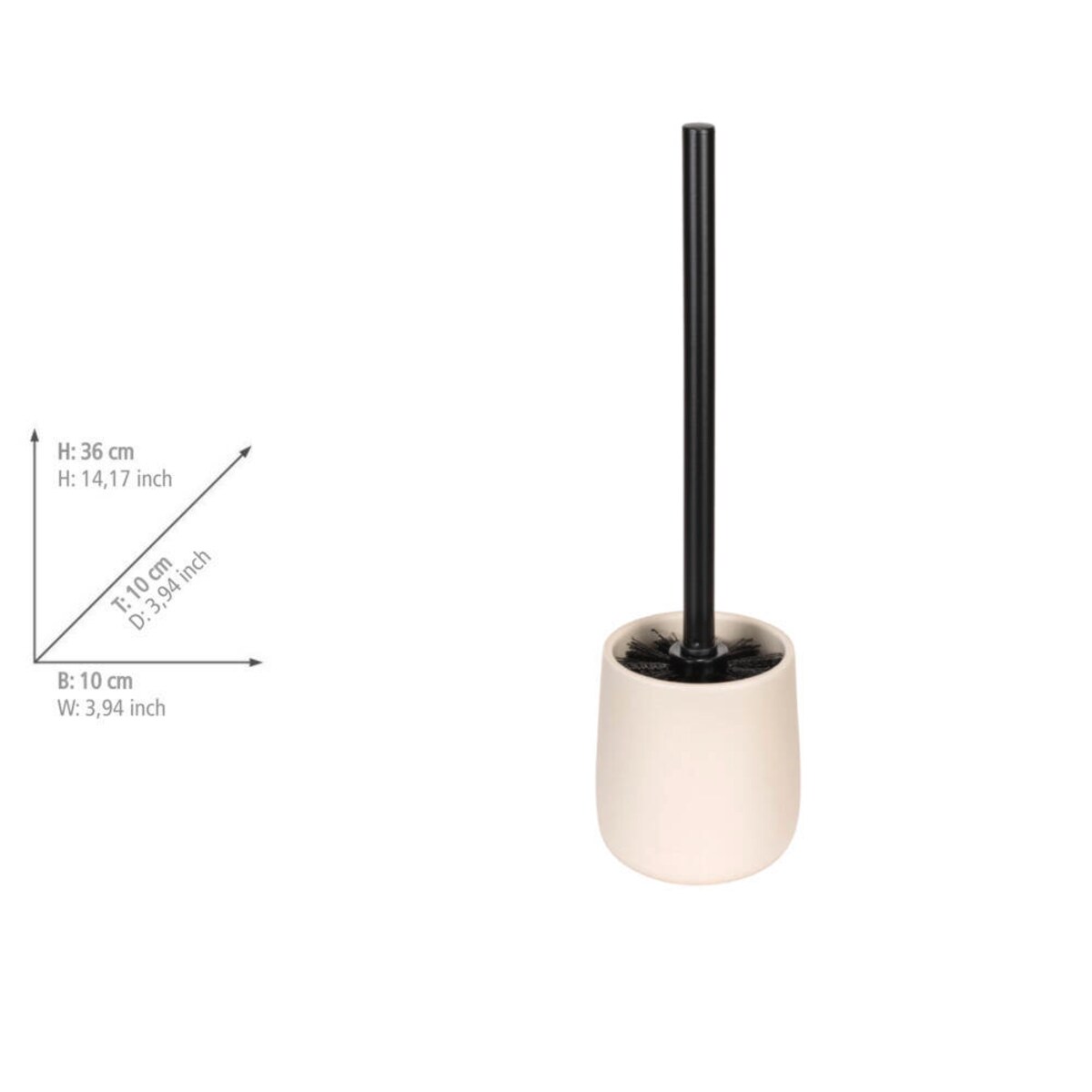 Szczotka WC z ceramicznym pojemnikiem MARGO, Ø 10 cm