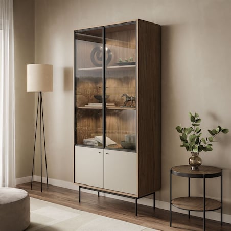 Witryna dwudrzwiowa ISA z oświetleniem LED, glina + columella