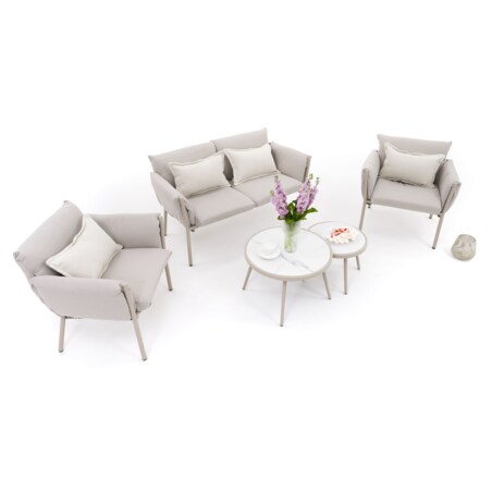 Zestaw mebli ogrodowych taras balkon aluminiowe TULUM beżowe