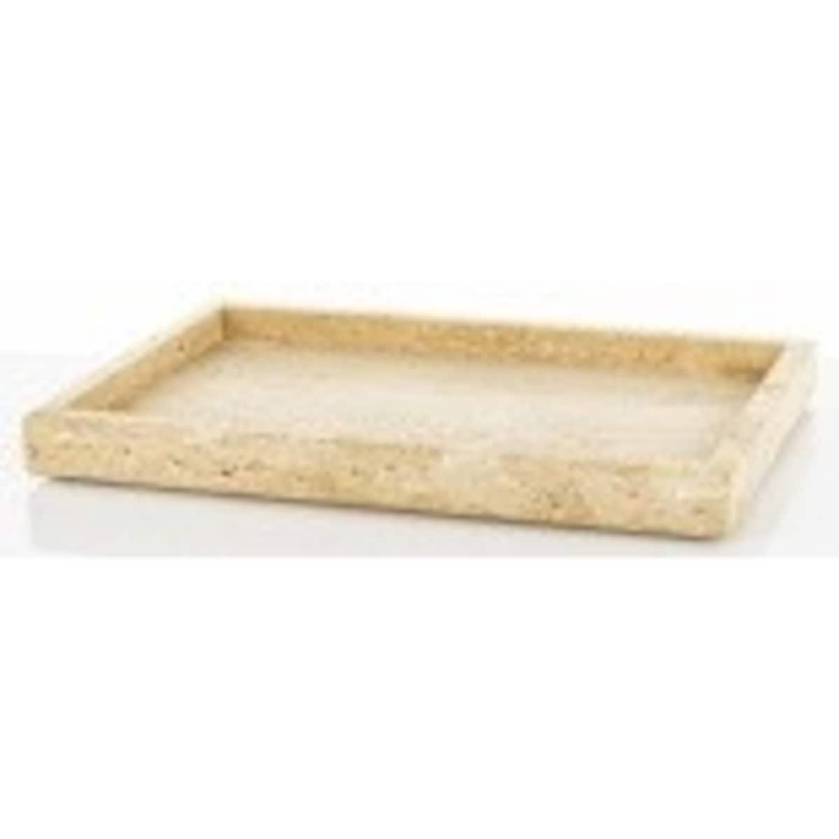 Taca dekoracyjna z trawertynu 30x20x3 cm VANTIERA