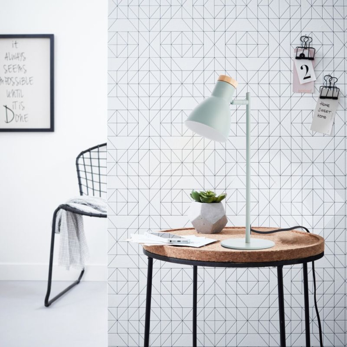 Biurkowa lampa Venea 92713/04 Brilliant regulowana pudrowa zielona