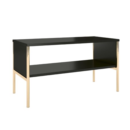 Elegancki czarny stolik kawowy Skandica POLKA na złotych nóżkach