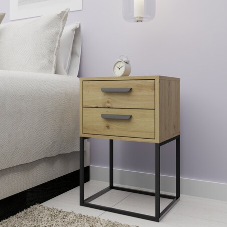 Konsimo RECTUS Zestaw stolików nocnych 2szt.w kolorze dębu artisan