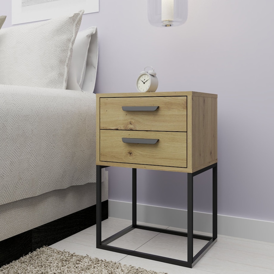 Konsimo RECTUS Zestaw stolików nocnych 2szt.w kolorze dębu artisan