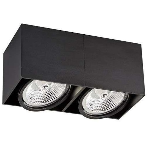 Prostokątna lampa sufitowa Box nowoczesny downlight czarny