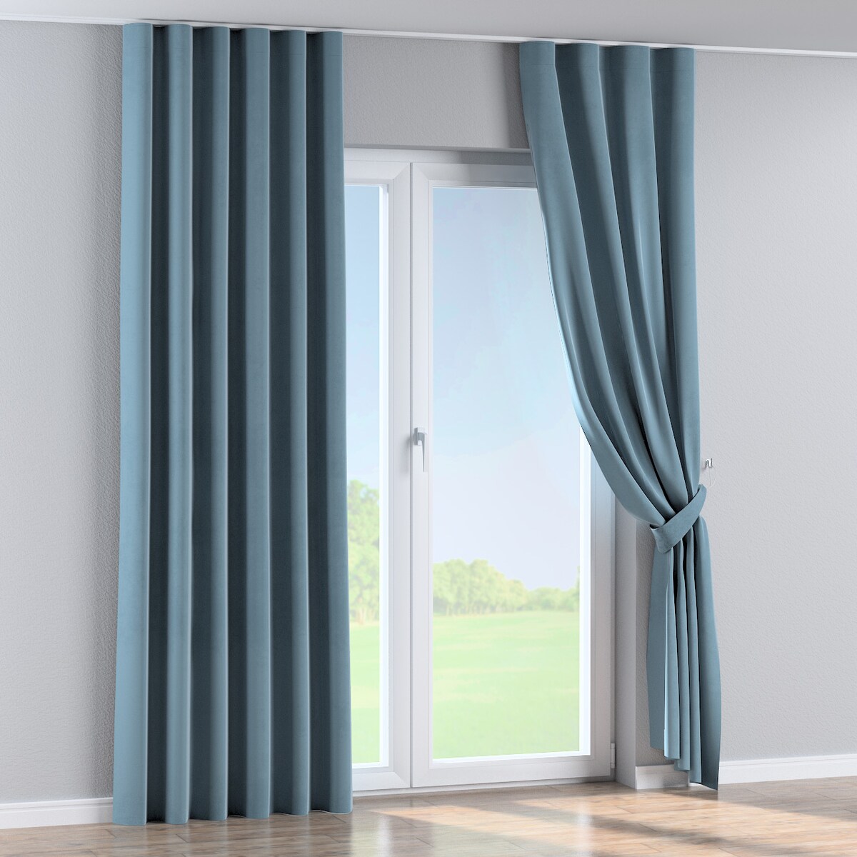 Zasłona na taśmie wave 130x245 niebieski