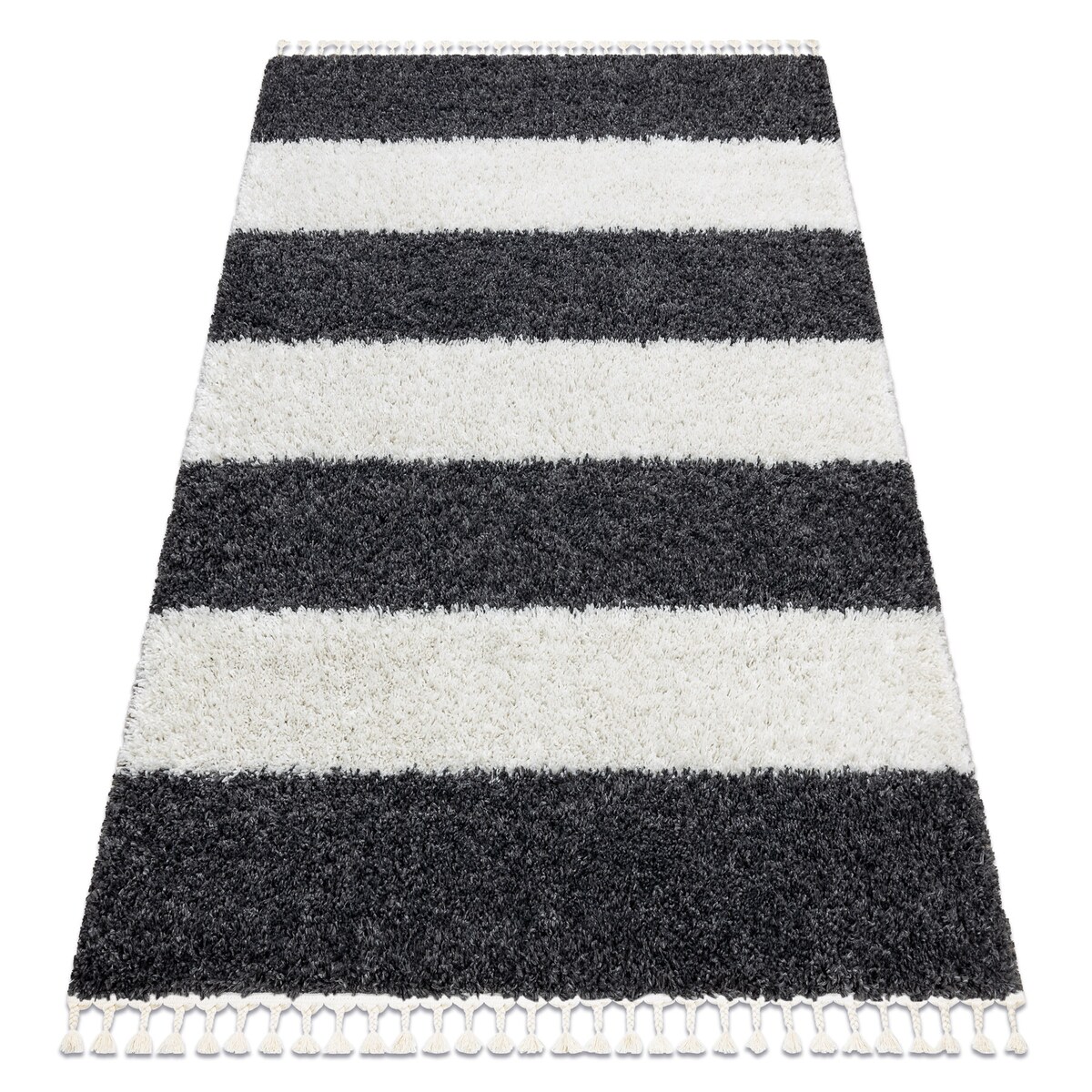 Dywan UNION 4079 Pasy szary / krem Frędzle 140x190 cm