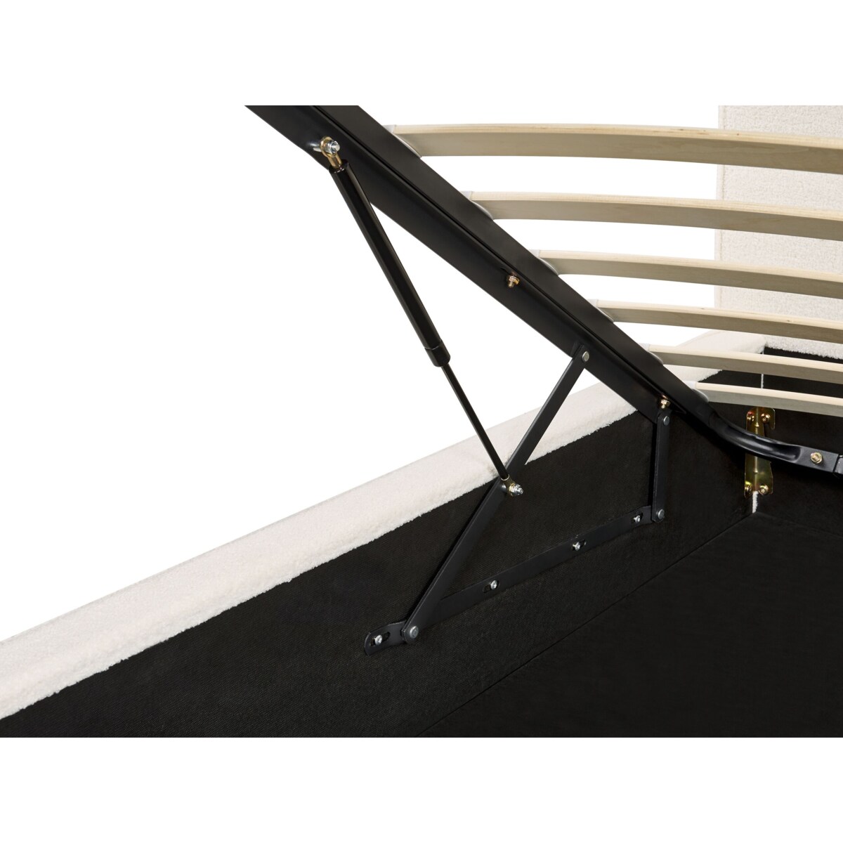 Łóżko z pojemnikiem Boucle MOISSAC 180 x 200 cm Złamana biel