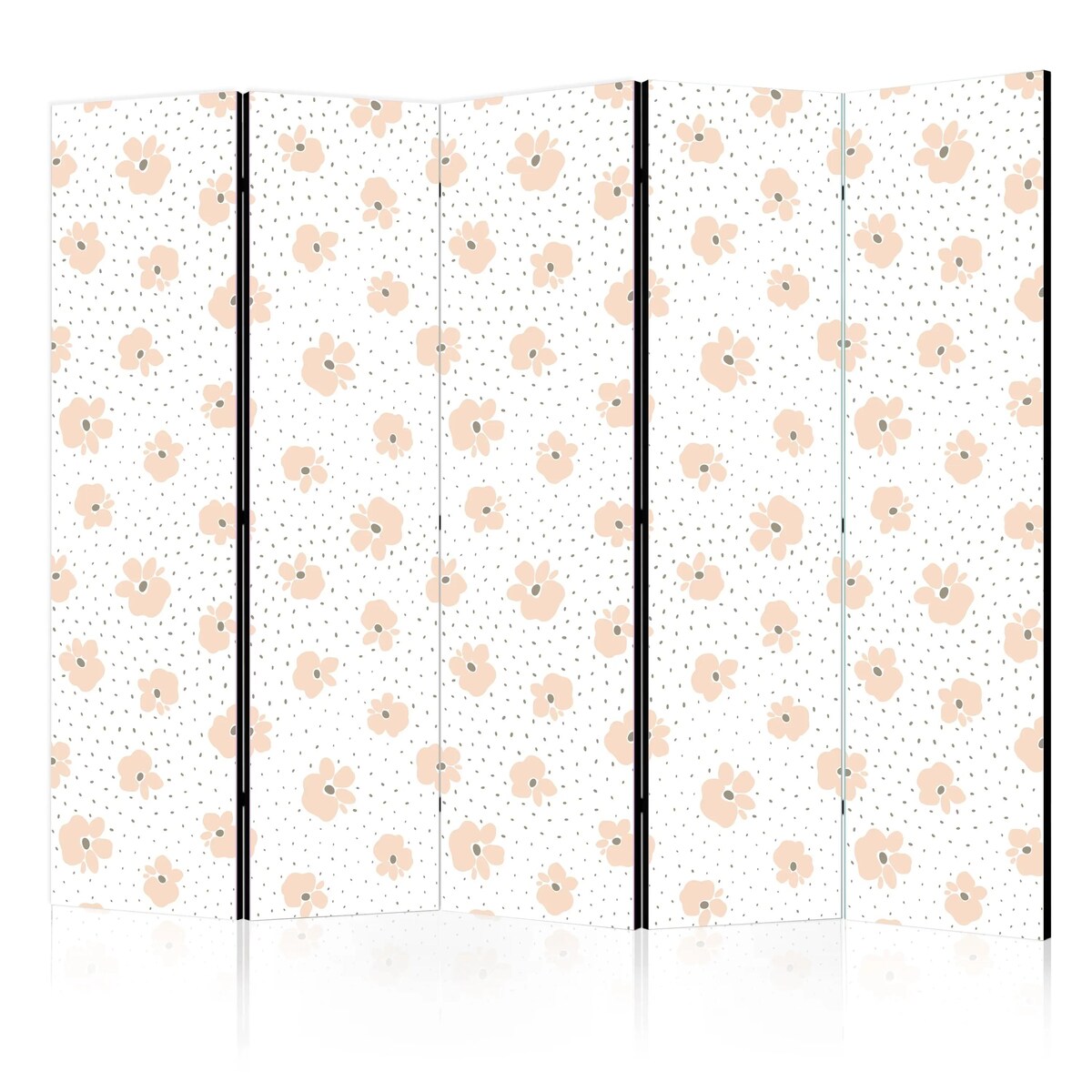 Parawan dwustronny Dla dzieci 225x172 cm 5-częściowy biały