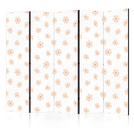 Parawan dwustronny Dla dzieci 225x172 cm 5-częściowy biały